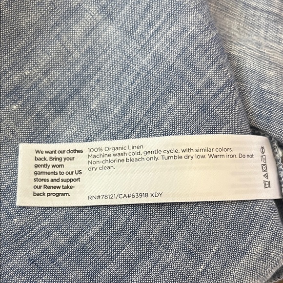 Eileen Fisher Heathered Blue Organic Linen Top Size Large - Picture 9 of 9